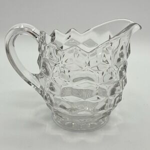 Vintage Fostoria American 4.5" Mini Pitcher/Creamer – Clear Cube/Block